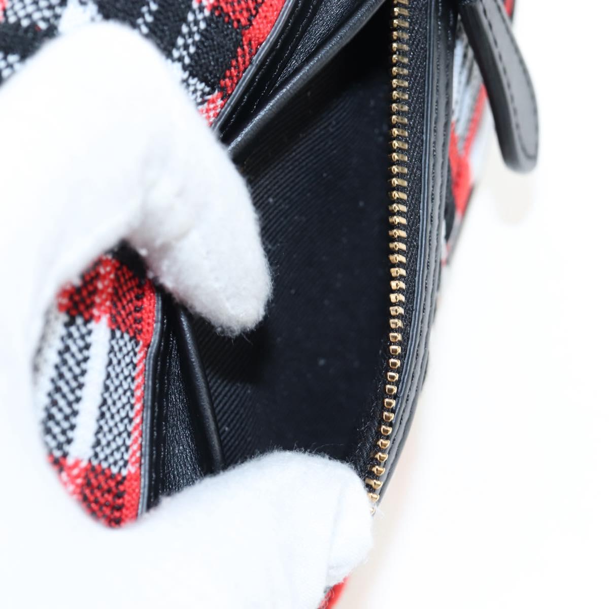 BURBERRY Nova Check Shoulder Bag Canvas Red Gold Auth ki6799M