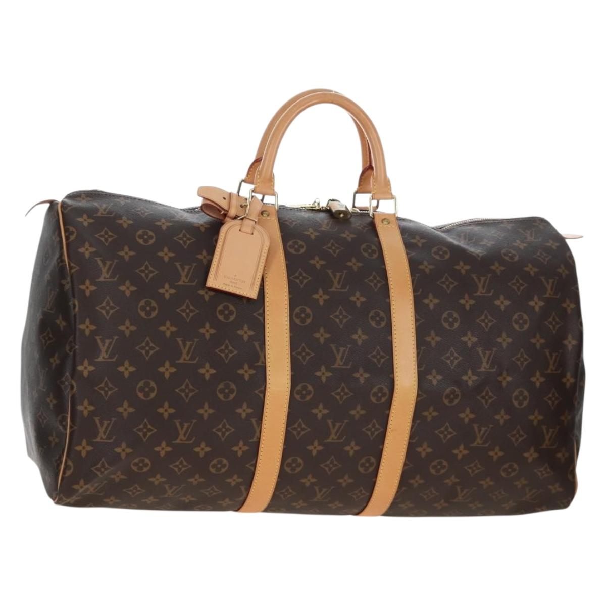 LOUIS VUITTON Monogram Keepall 55 Boston Bag M41424 LV Auth ki6805M