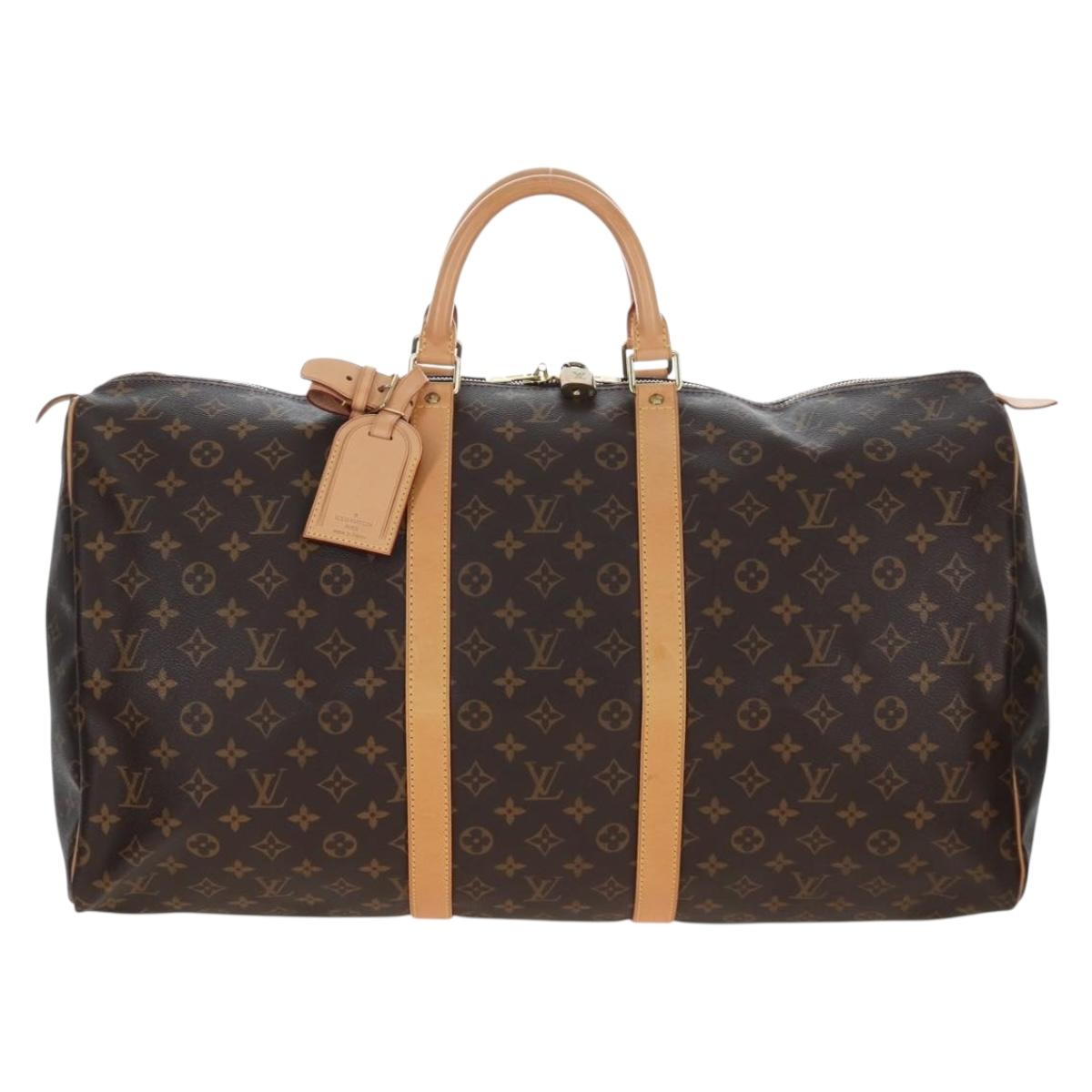 LOUIS VUITTON Monogram Keepall 55 Boston Bag M41424 LV Auth ki6805M