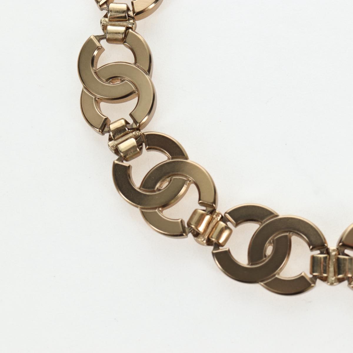 CHANEL Necklace metal Gold CC Auth ki6807M