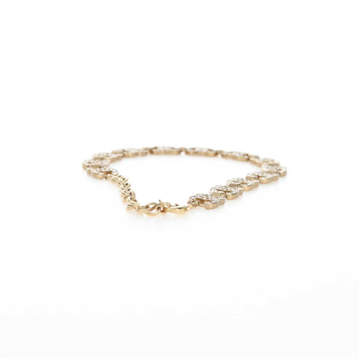 CHANEL Necklace metal Gold CC Auth ki6807M