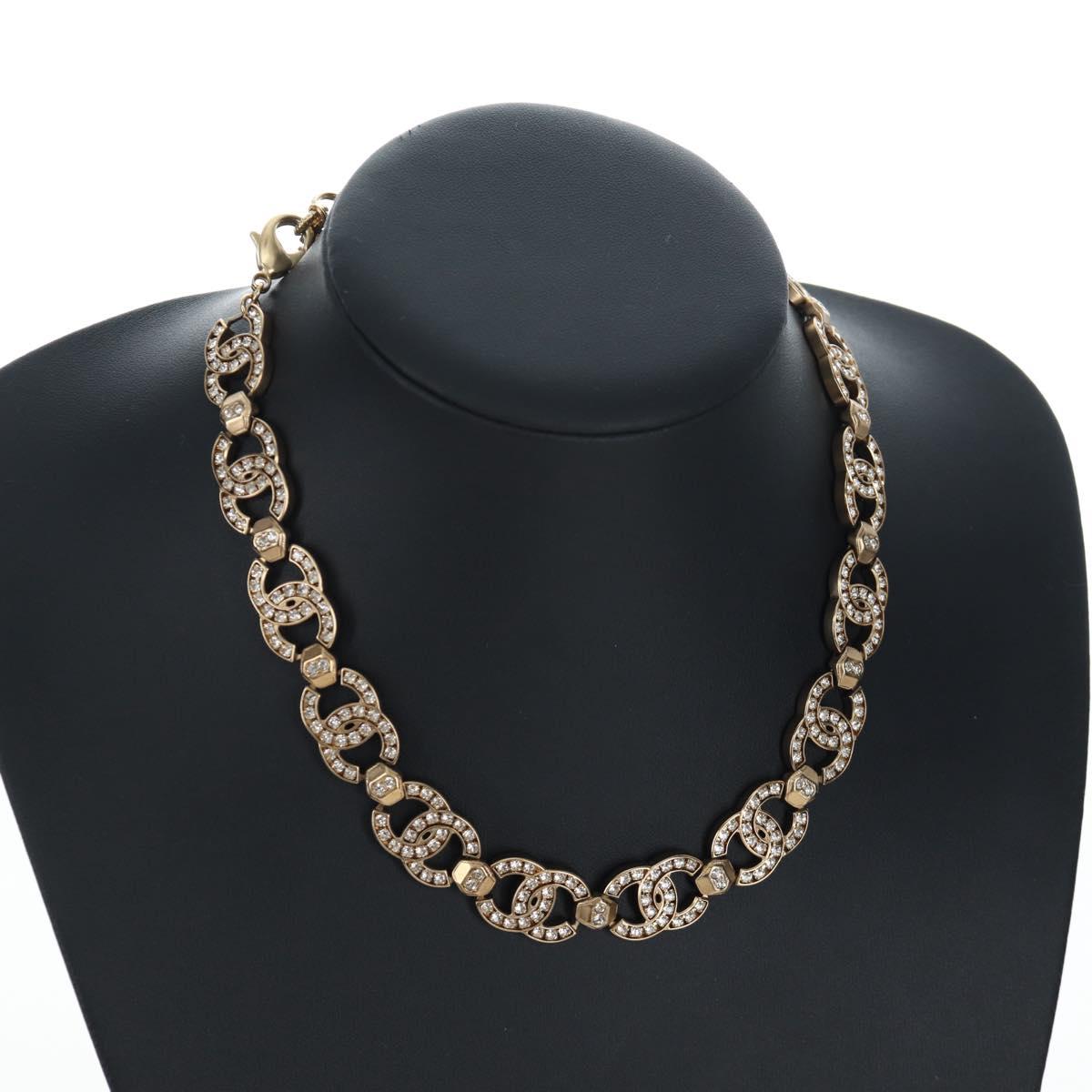 CHANEL Necklace metal Gold CC Auth ki6807M