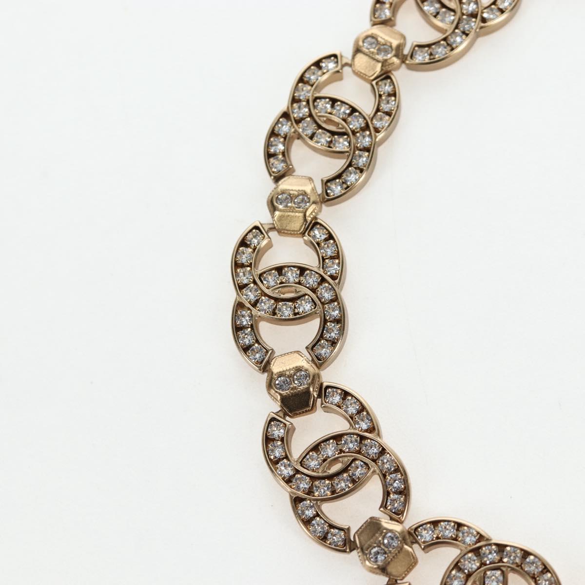 CHANEL Necklace metal Gold CC Auth ki6807M