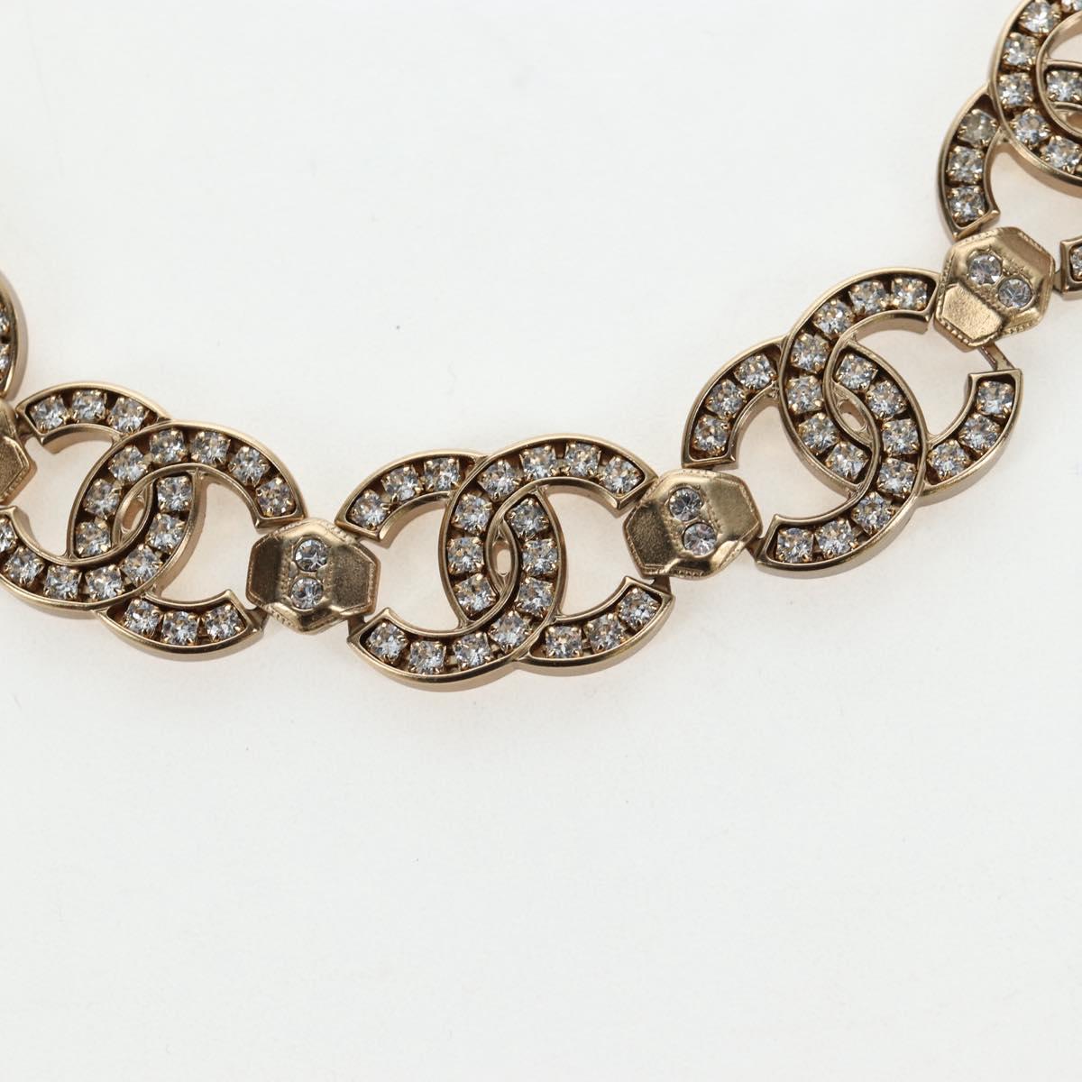 CHANEL Necklace metal Gold CC Auth ki6807M