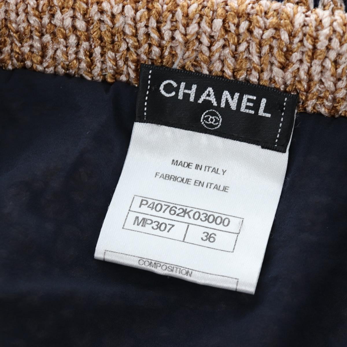 CHANEL skirt Jacket Nylon setup Gold CC Auth ki6808M
