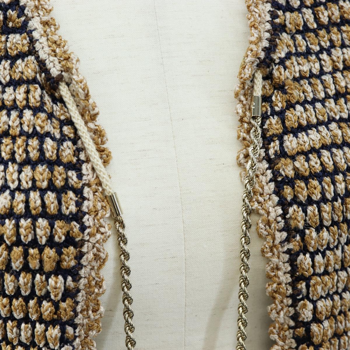 CHANEL skirt Jacket Nylon setup Gold CC Auth ki6808M