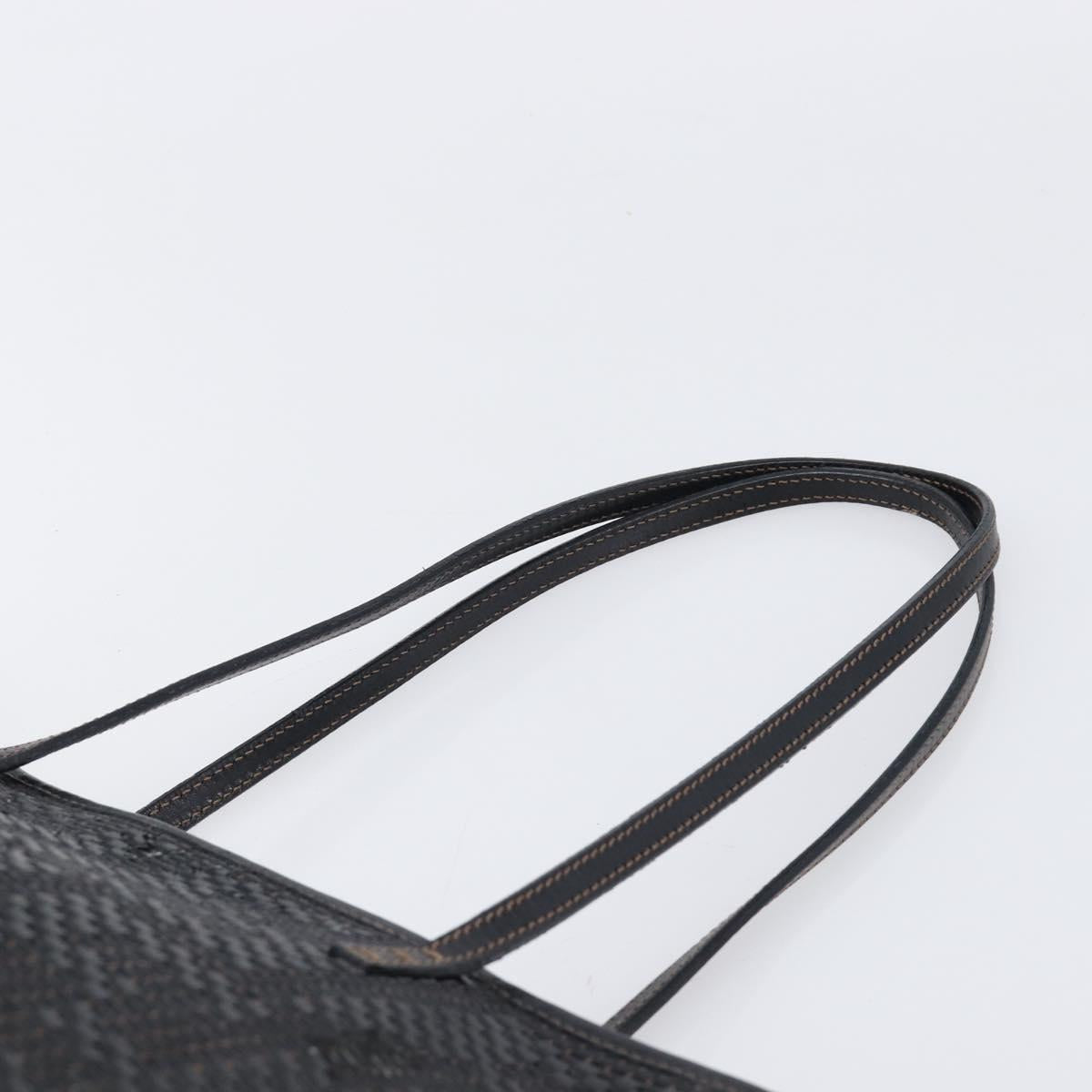FENDI Zucca Canvas Tote Bag Leather Black Auth ki6810