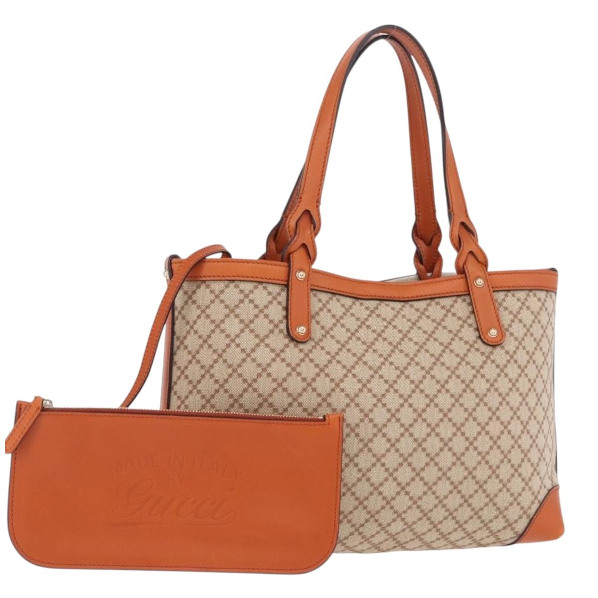 GUCCI GG Canvas Tote Bag Orange Gold 269878 Auth ki6812V