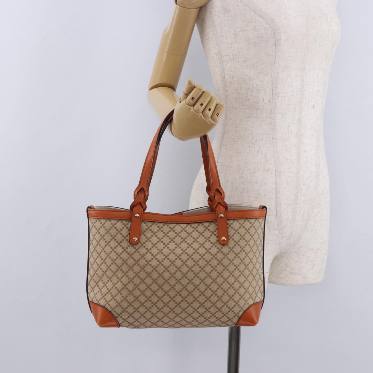 GUCCI GG Canvas Tote Bag Orange Gold 269878 Auth ki6812V