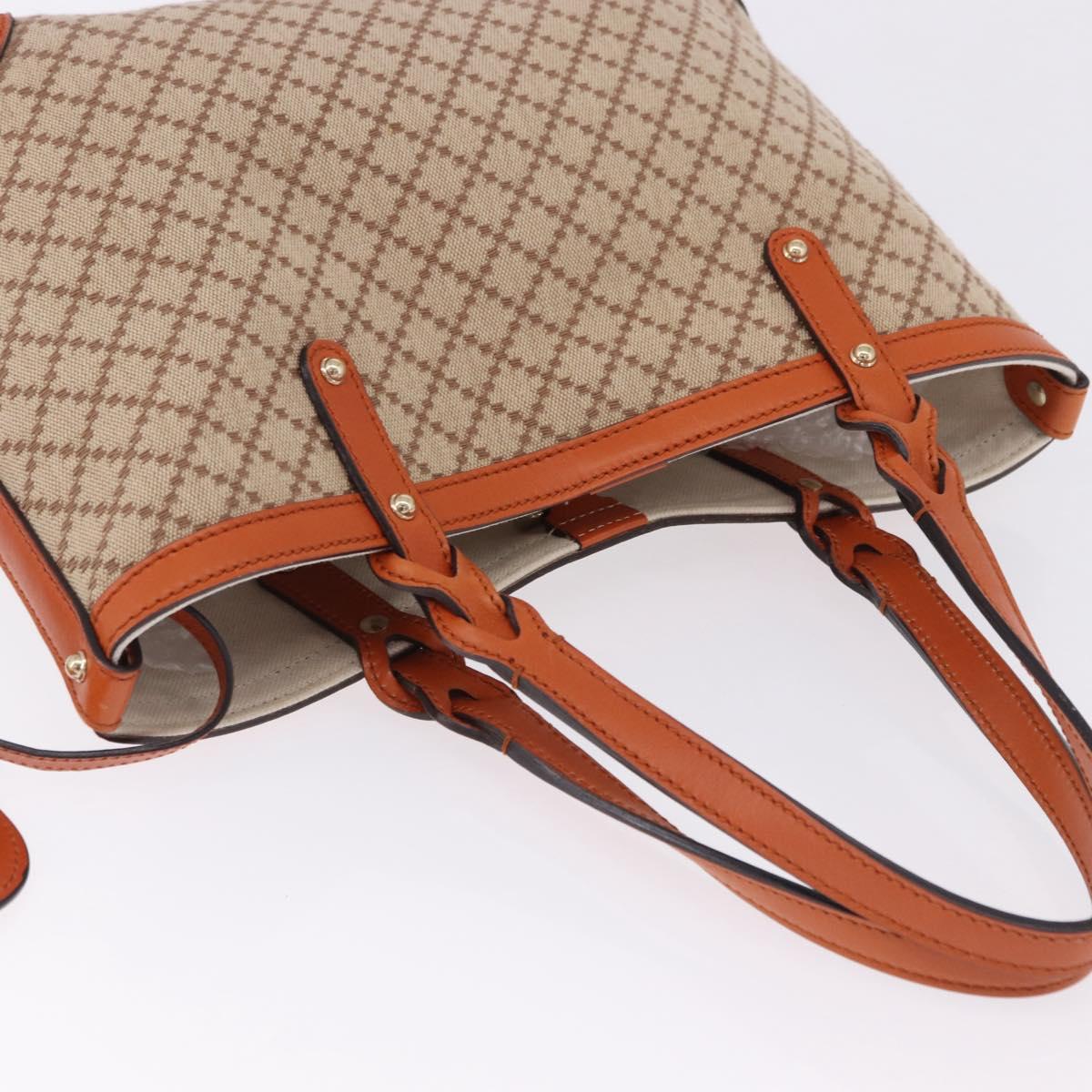 GUCCI GG Canvas Tote Bag Orange Gold 269878 Auth ki6812V