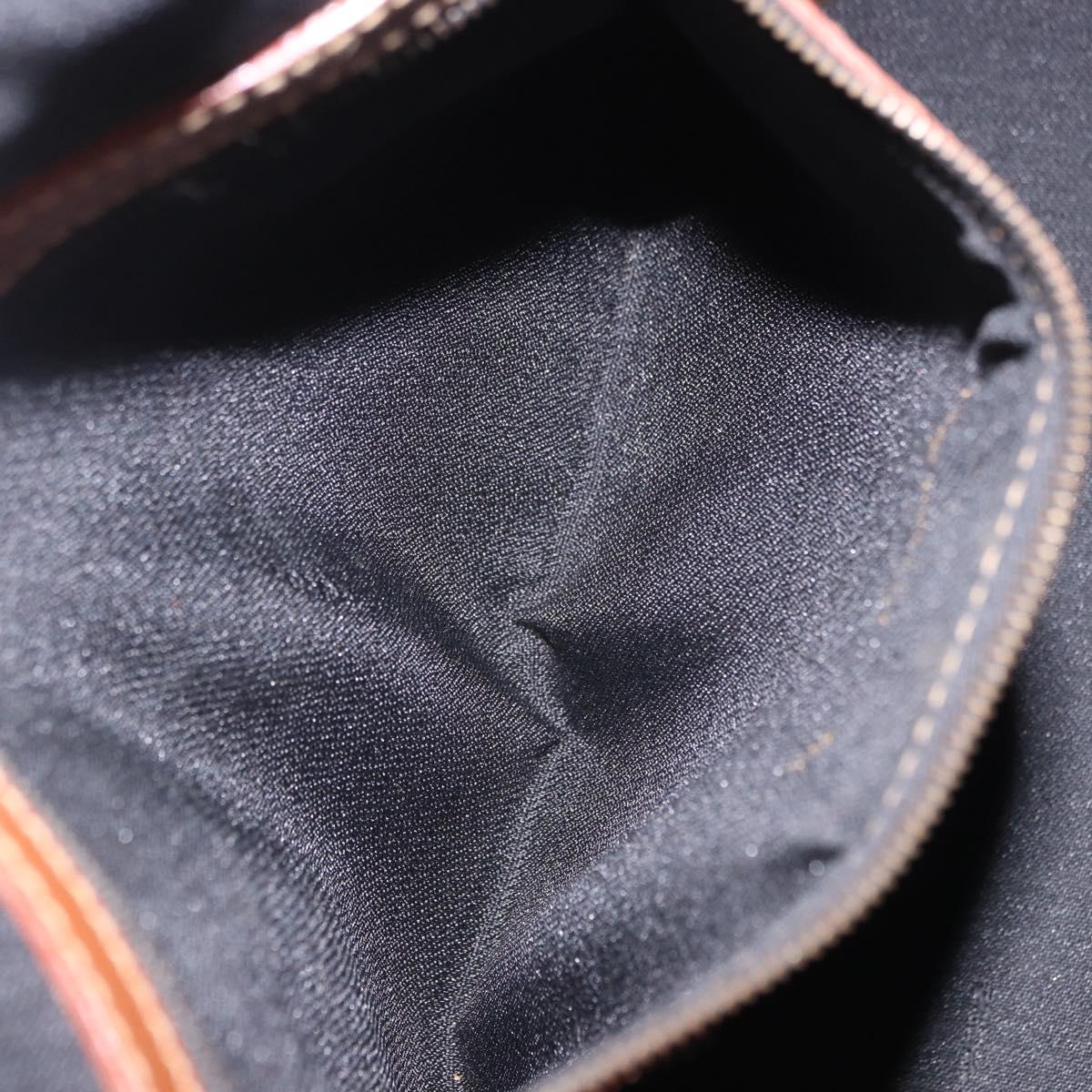 FENDI Pecan Canvas Hand Bag PVC 2way Black Brown Auth ki6816V