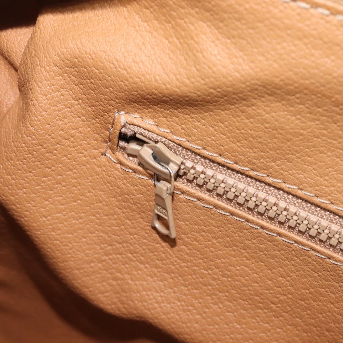 CELINE Macadam Canvas Mini Boston Bag PVC Leather Brown Gold Auth ki6818