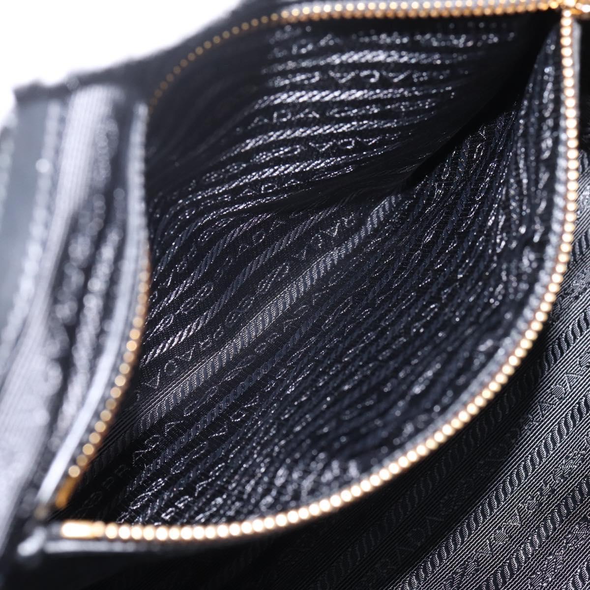 PRADA Hand Bag Nylon Leather 2way Black Gold Auth ki6822V