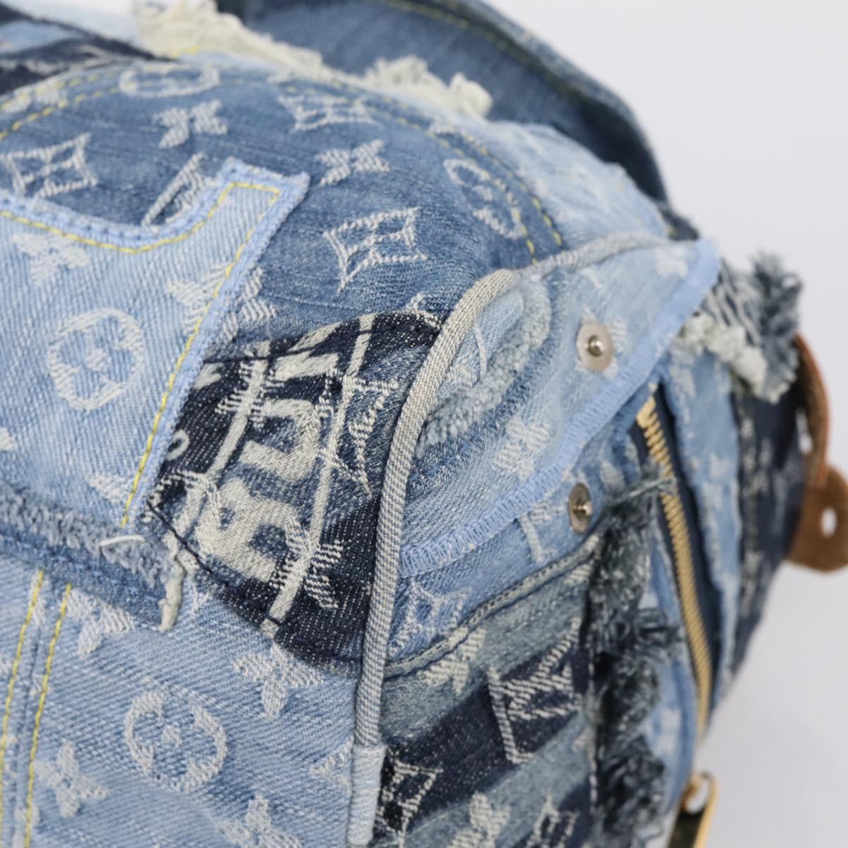 LOUIS VUITTON Monogram Denim Patchwork Speedy 30 Bag Blue M95380 LV Auth ki6823SAM
