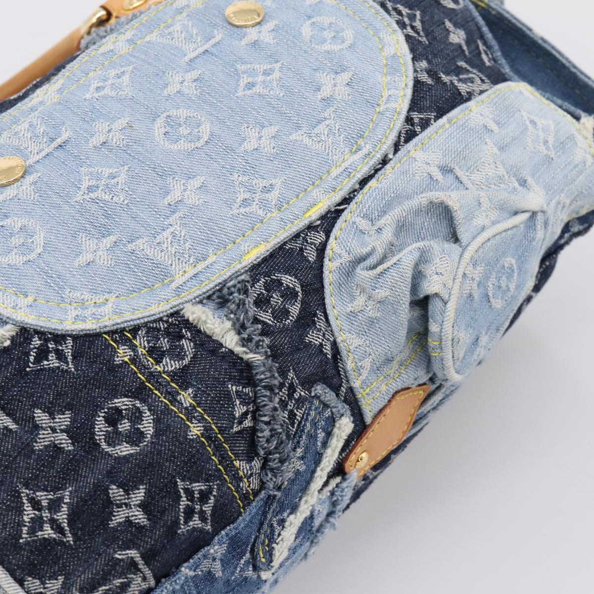 LOUIS VUITTON Monogram Denim Patchwork Speedy 30 Bag Blue M95380 LV Auth ki6823SAM
