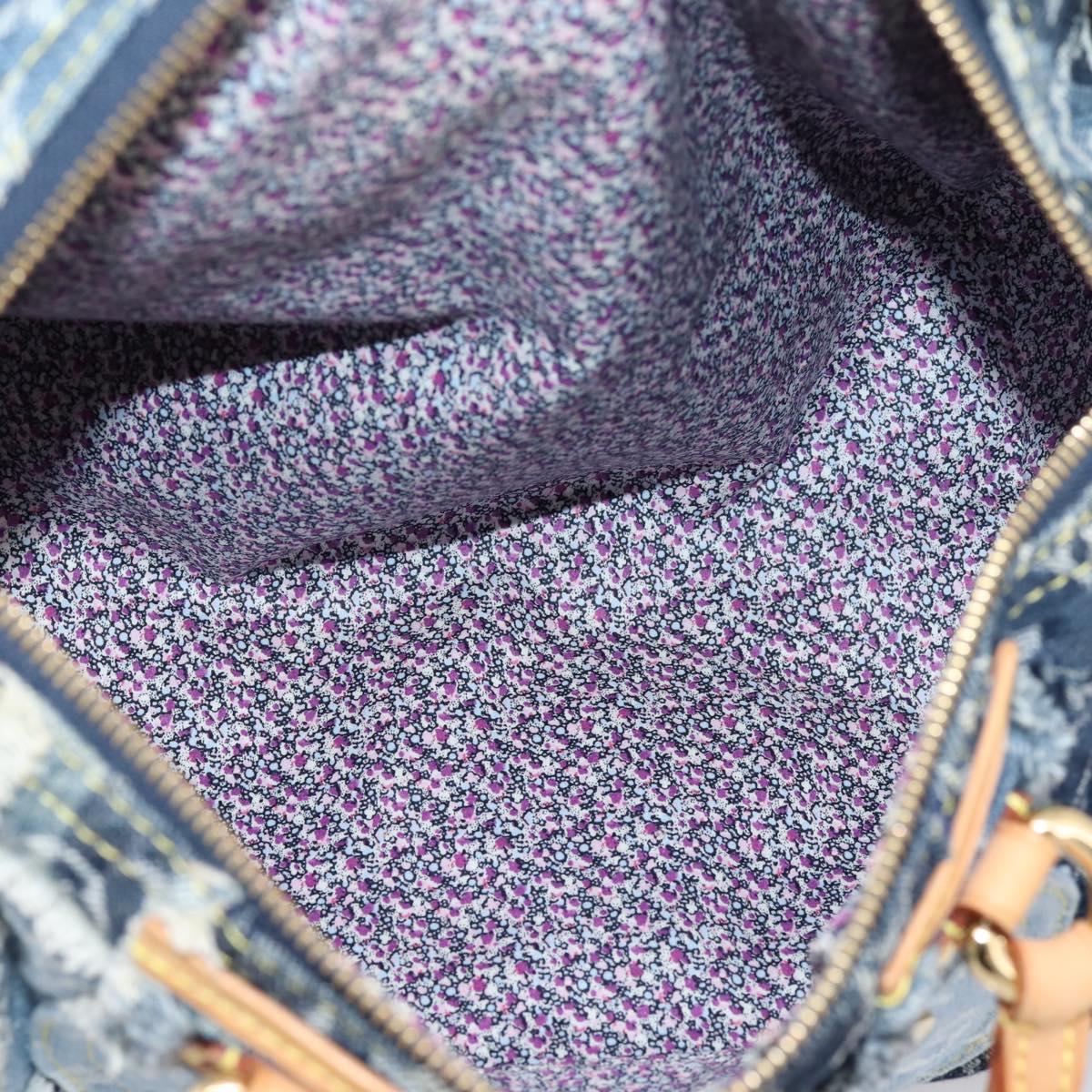 LOUIS VUITTON Monogram Denim Patchwork Speedy 30 Bag Blue M95380 LV Auth ki6823SAM