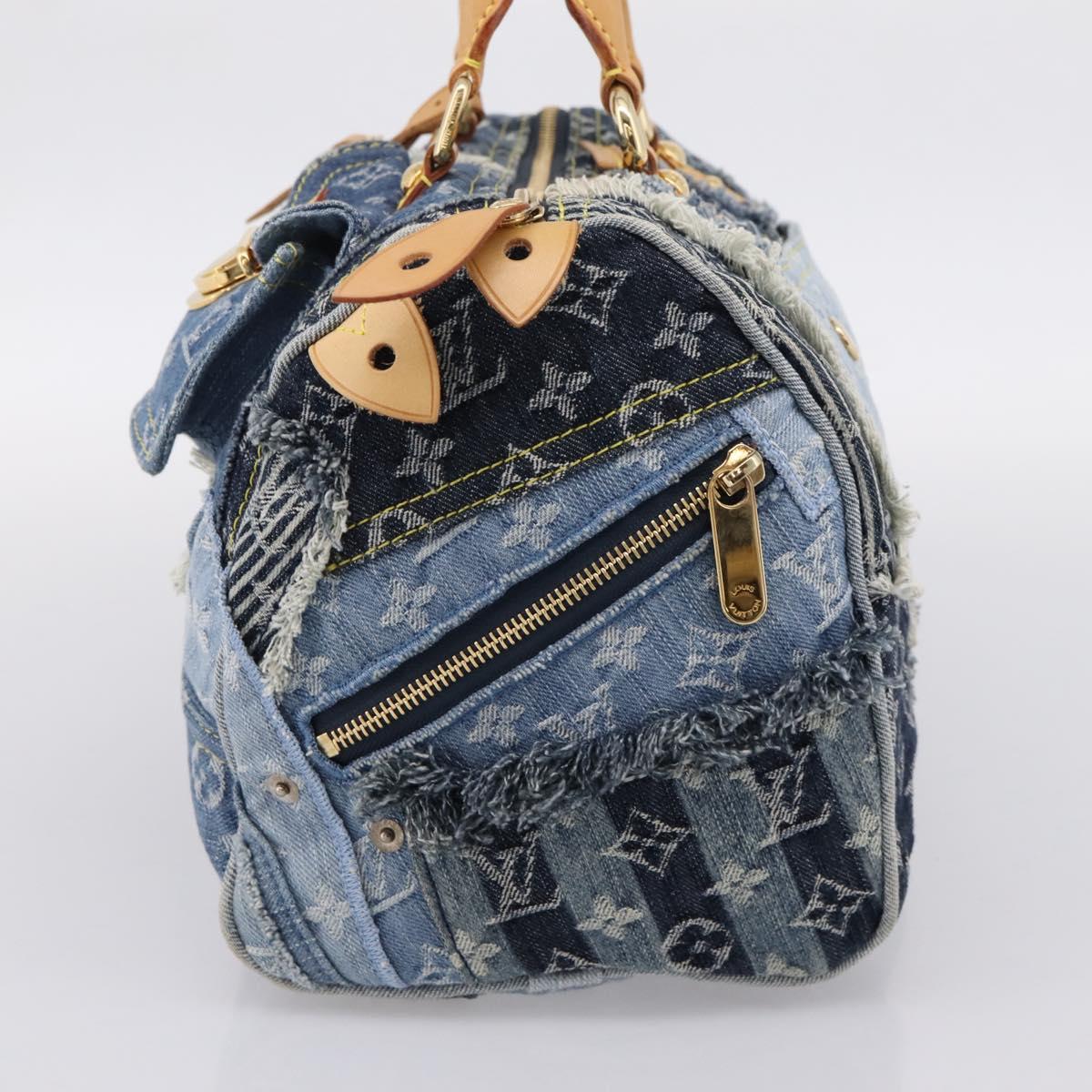 LOUIS VUITTON Monogram Denim Patchwork Speedy 30 Bag Blue M95380 LV Auth ki6823SAM