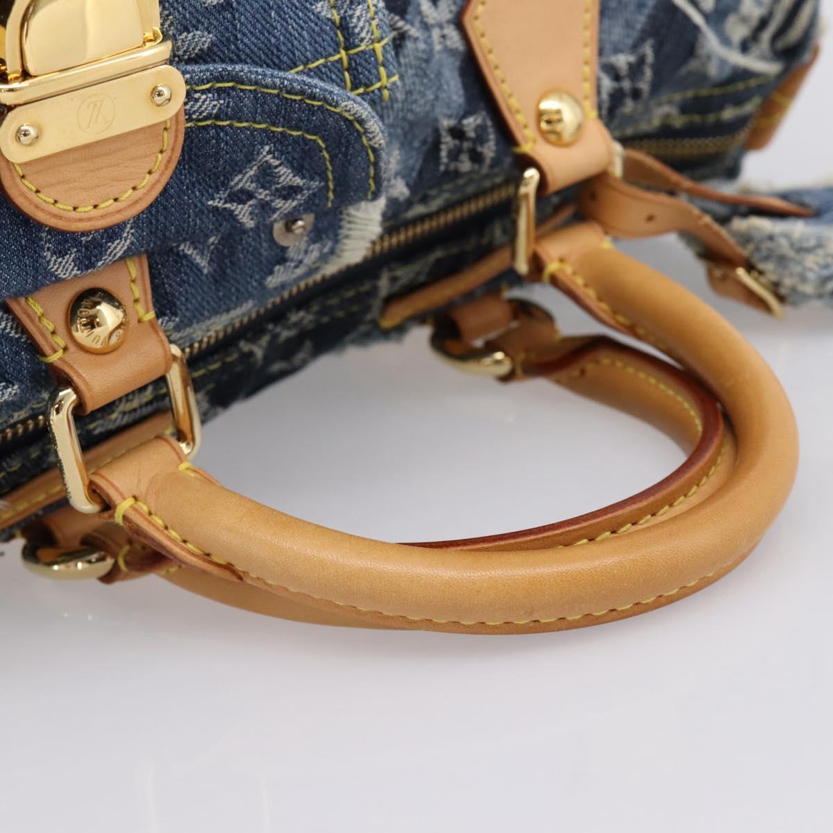 LOUIS VUITTON Monogram Denim Patchwork Speedy 30 Bag Blue M95380 LV Auth ki6823SAM