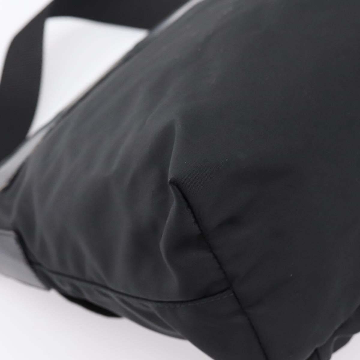 PRADA Shoulder Bag Nylon Black Silver Auth ki6826