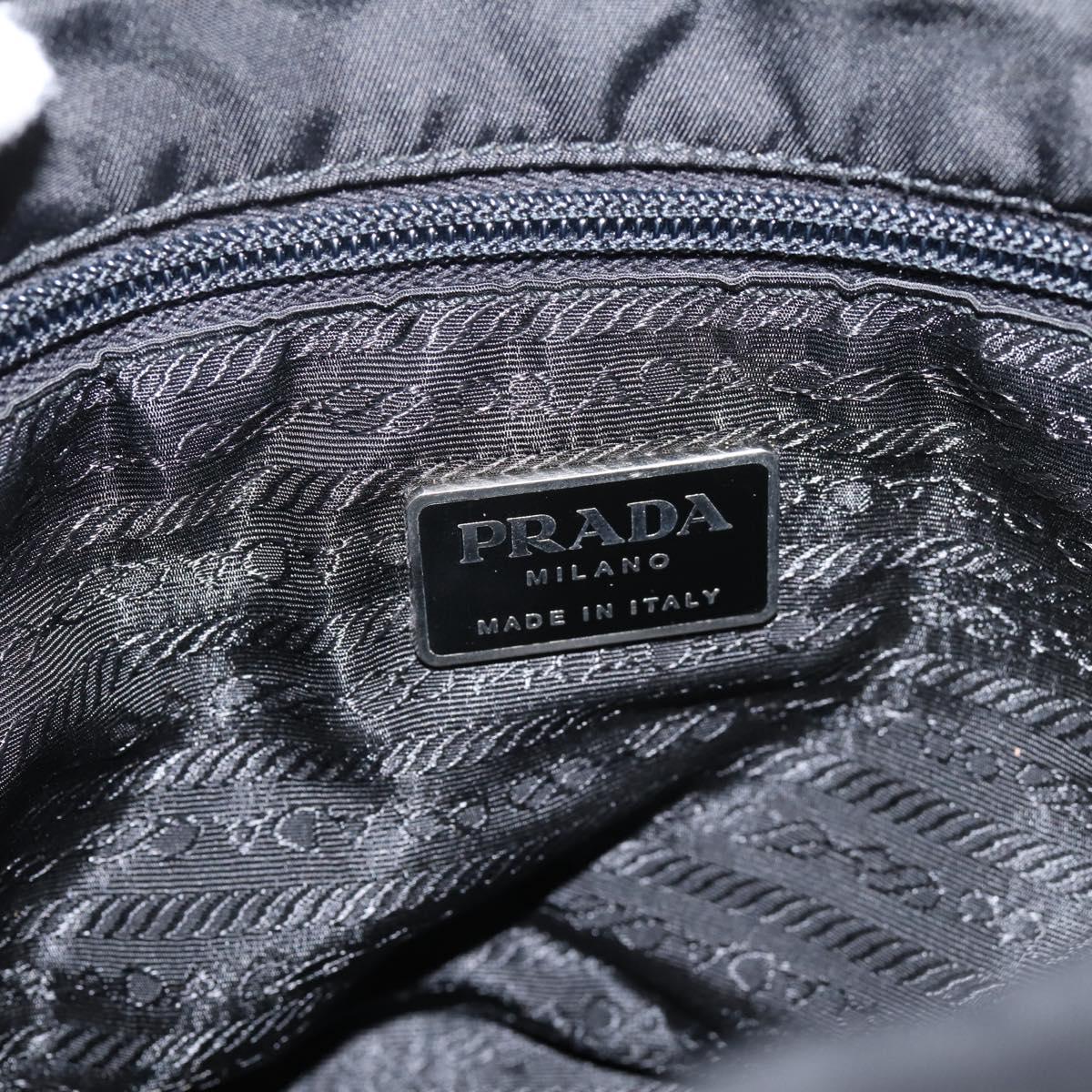 PRADA Shoulder Bag Nylon Black Silver Auth ki6826