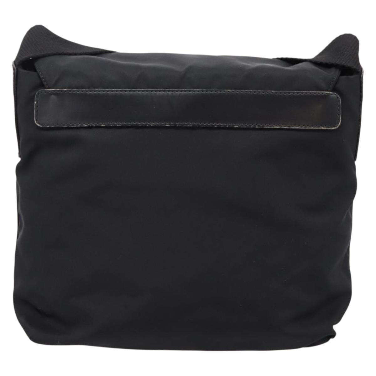 PRADA Shoulder Bag Nylon Black Silver Auth ki6826