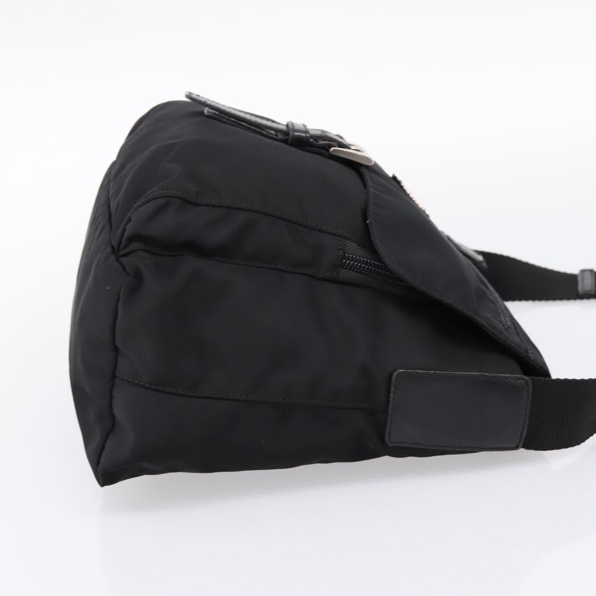 PRADA Shoulder Bag Nylon Black Silver Auth ki6826