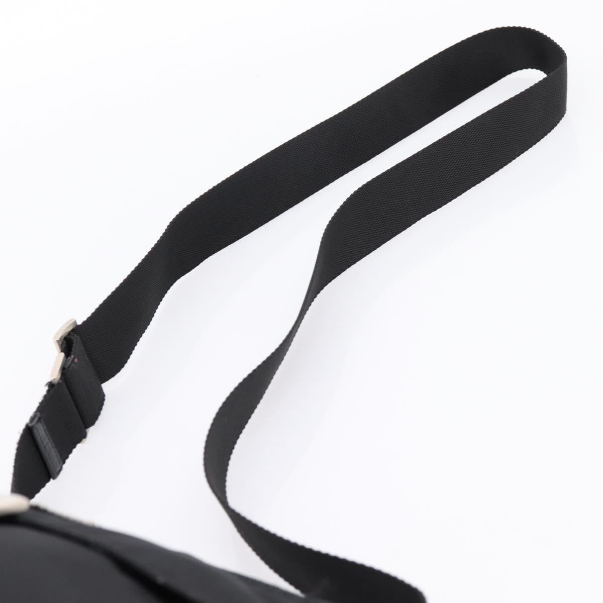 PRADA Shoulder Bag Nylon Black Silver Auth ki6826