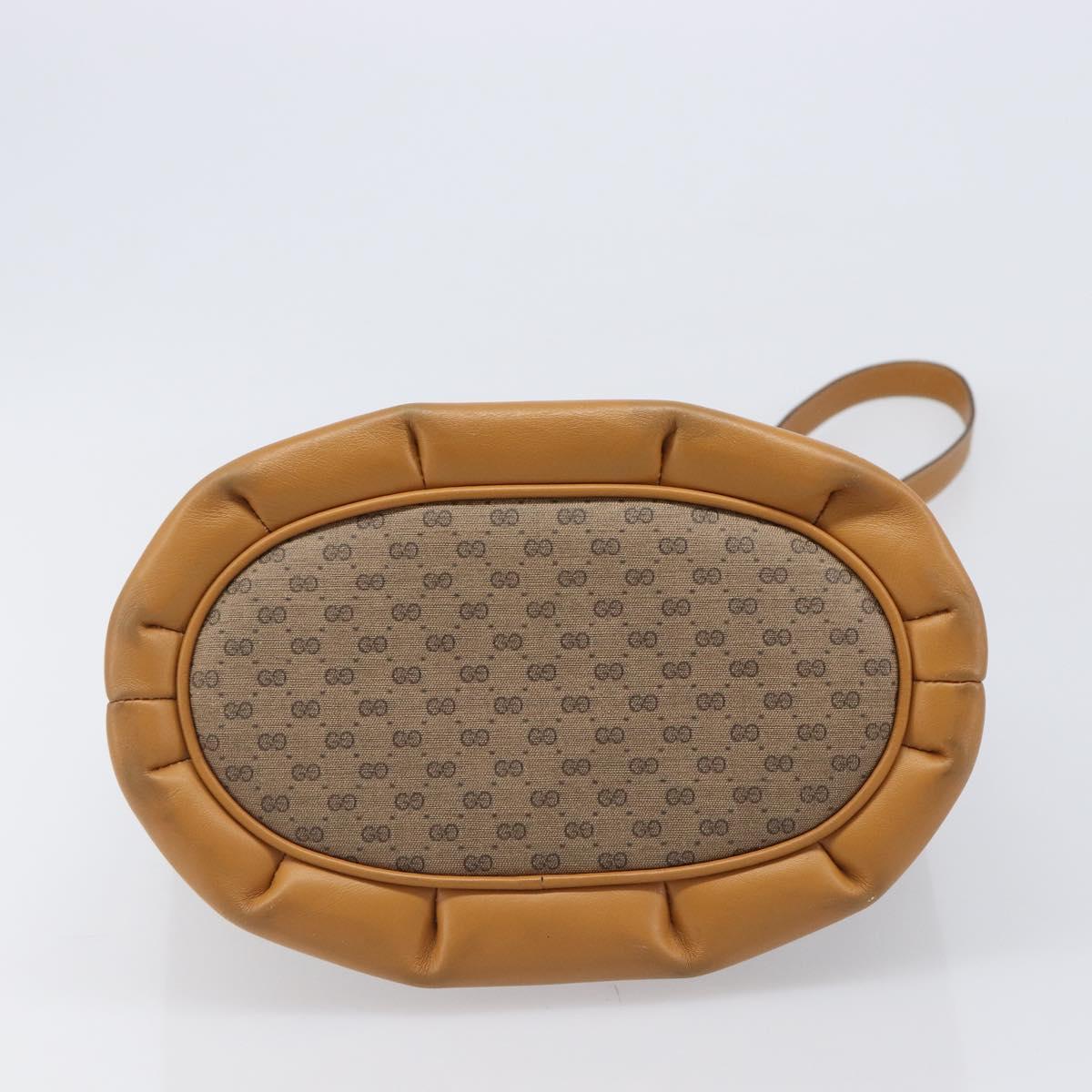 GUCCI Micro GG Supreme Shoulder Bag PVC Beige Gold Auth ki6827