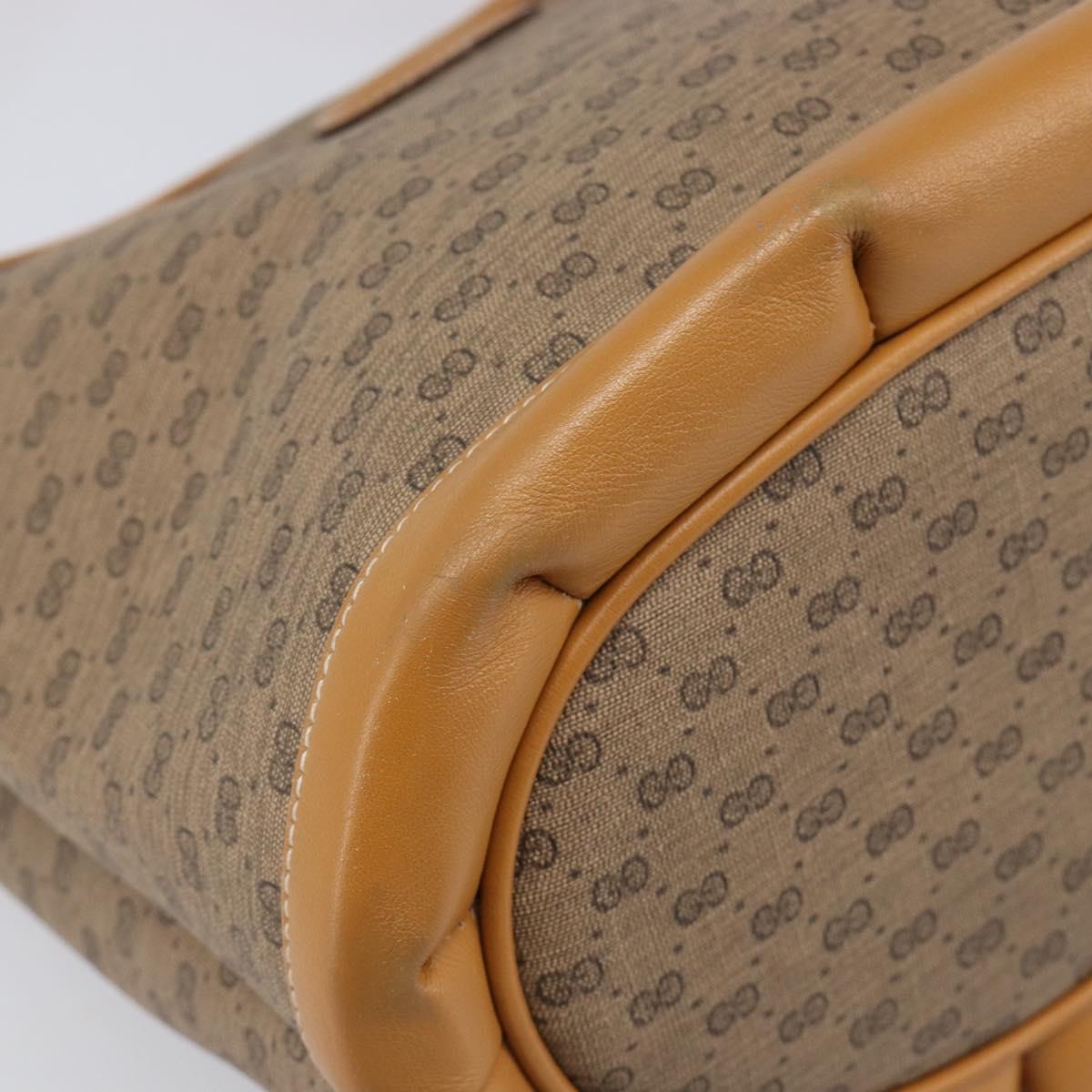 GUCCI Micro GG Supreme Shoulder Bag PVC Beige Gold Auth ki6827