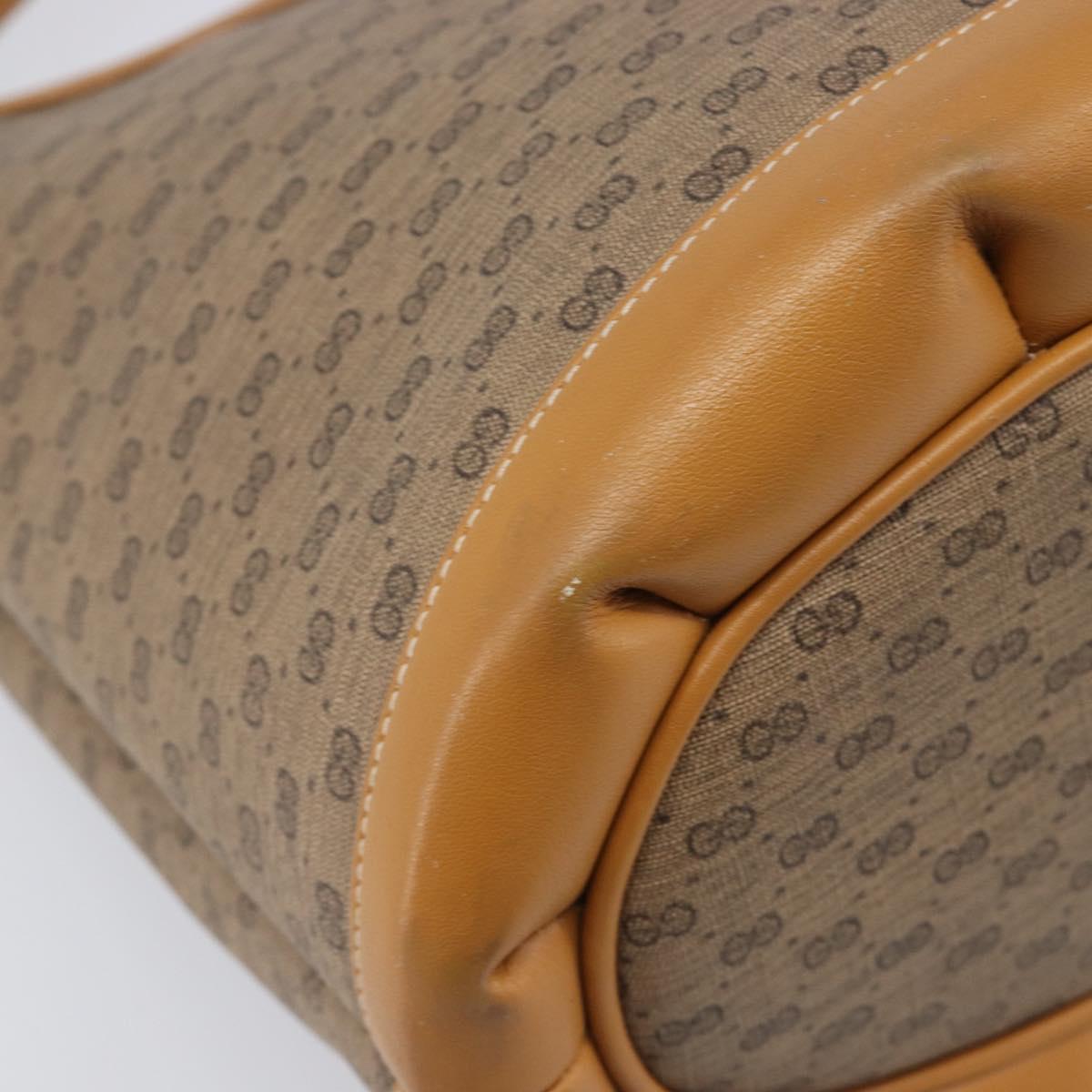 GUCCI Micro GG Supreme Shoulder Bag PVC Beige Gold Auth ki6827