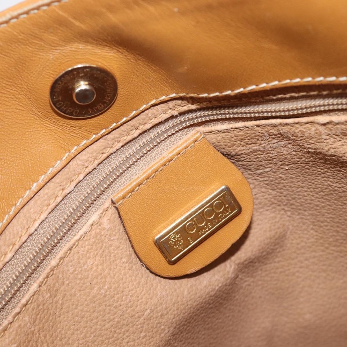 GUCCI Micro GG Supreme Shoulder Bag PVC Beige Gold Auth ki6827