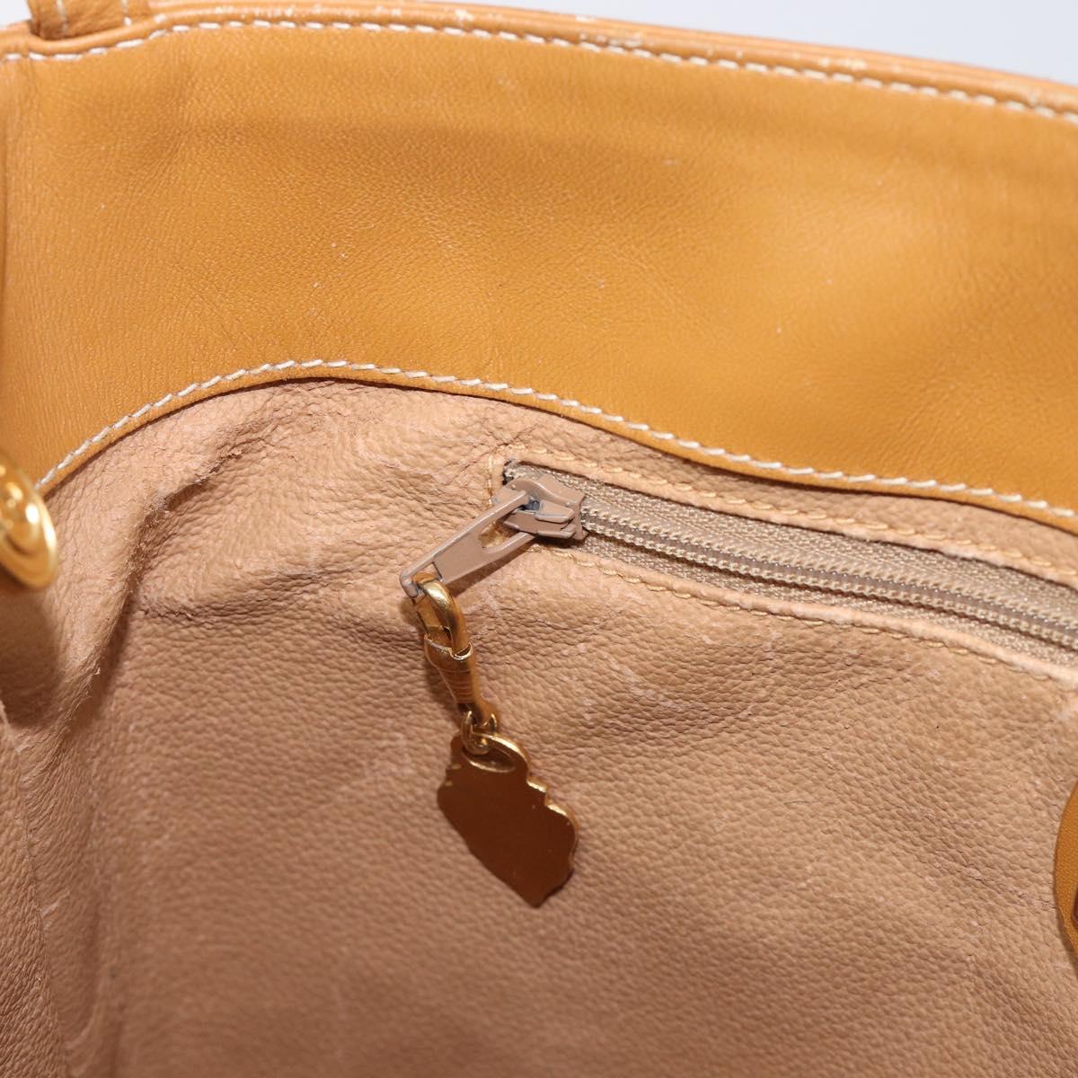 GUCCI Micro GG Supreme Shoulder Bag PVC Beige Gold Auth ki6827