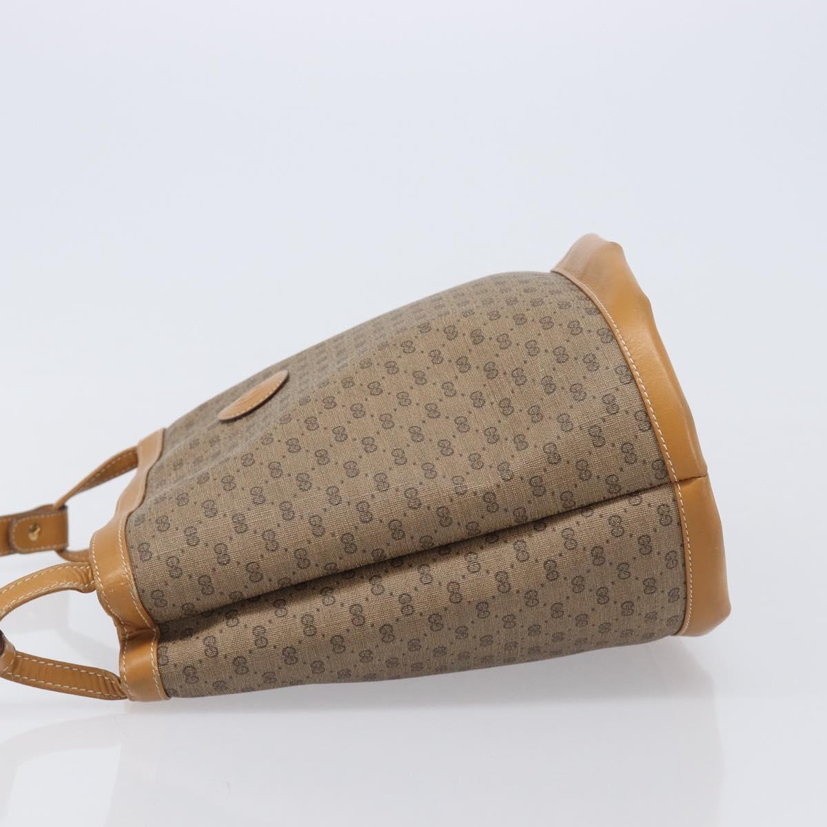 GUCCI Micro GG Supreme Shoulder Bag PVC Beige Gold Auth ki6827