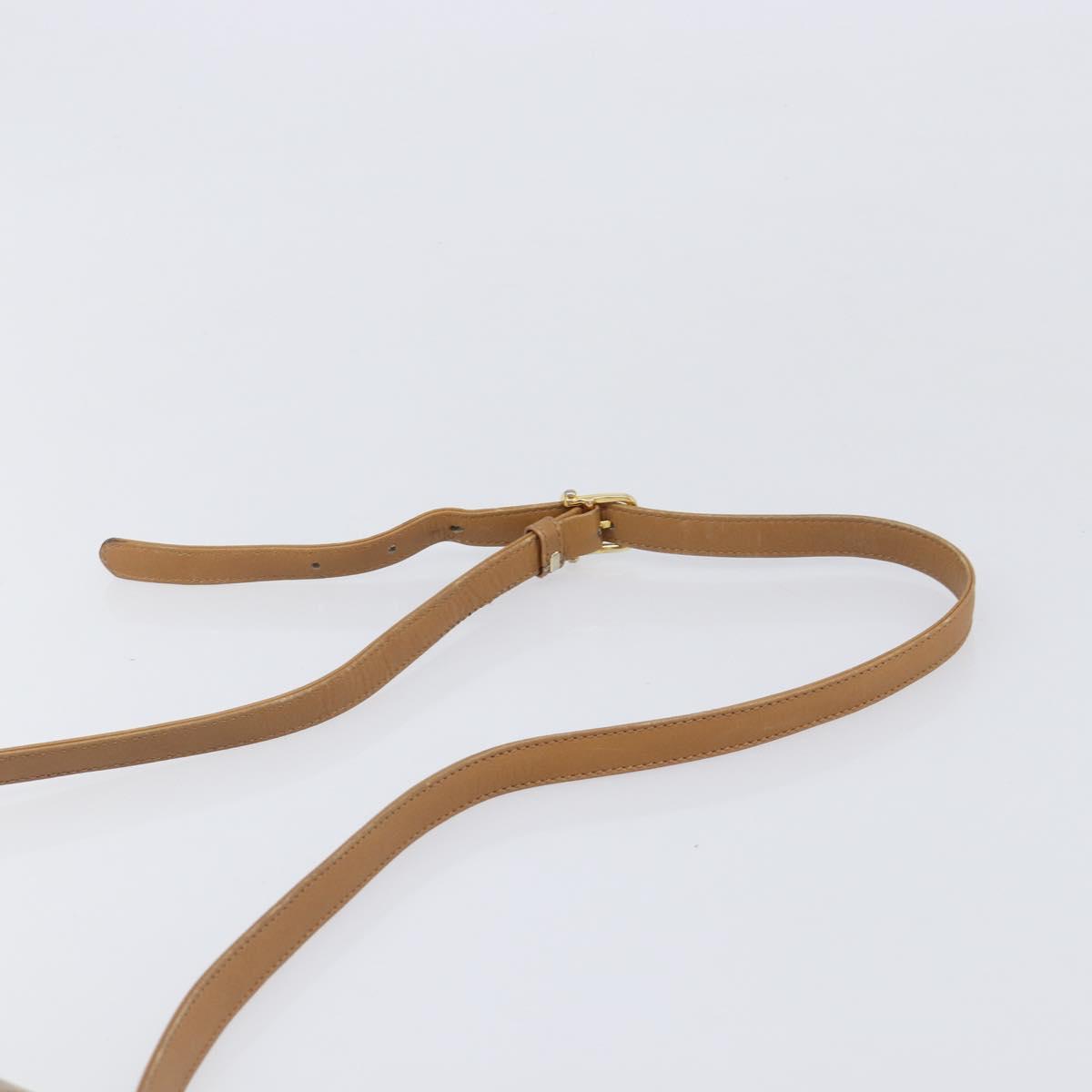 CELINE Macadam Canvas Shoulder Bag PVC Beige Gold Auth ki6828