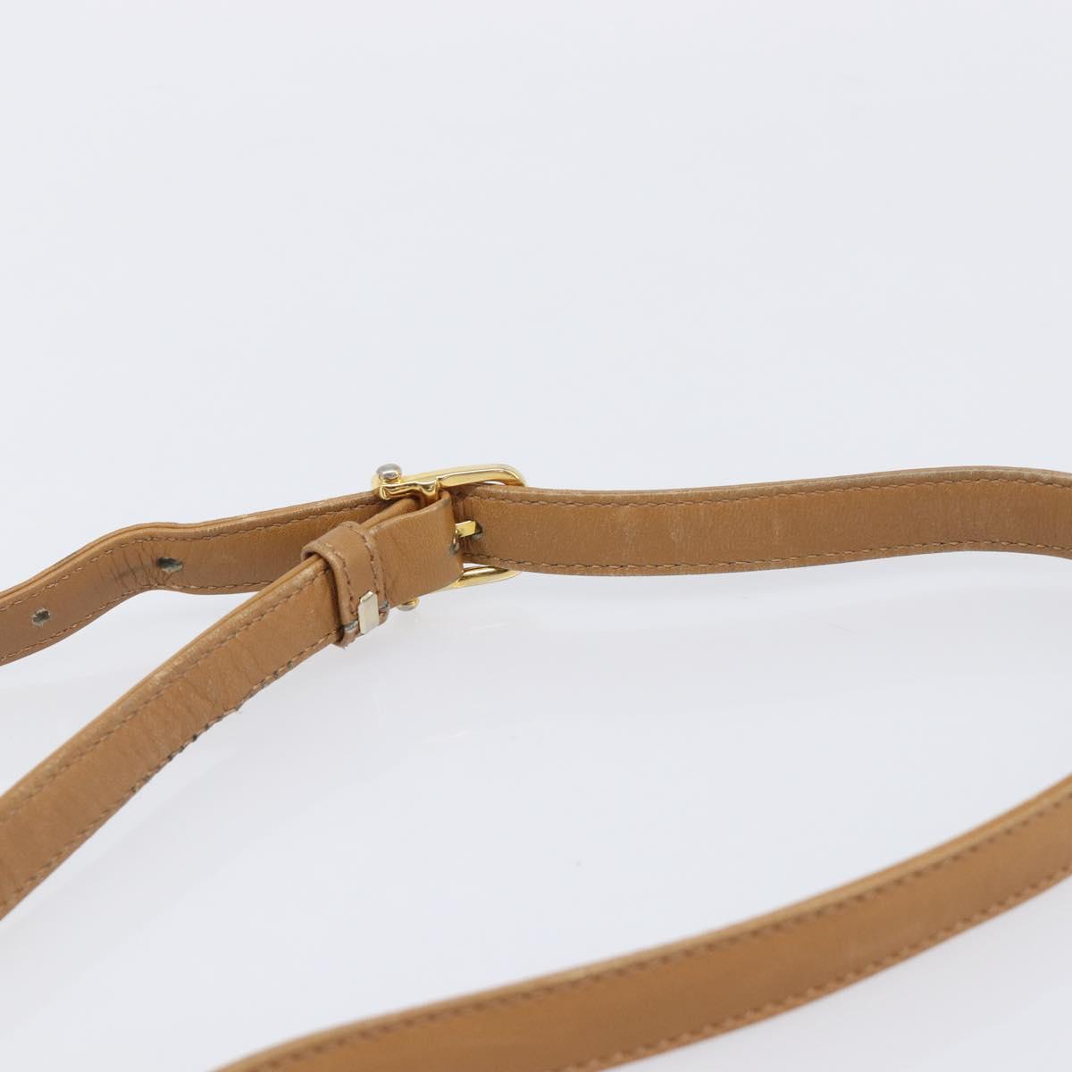CELINE Macadam Canvas Shoulder Bag PVC Beige Gold Auth ki6828