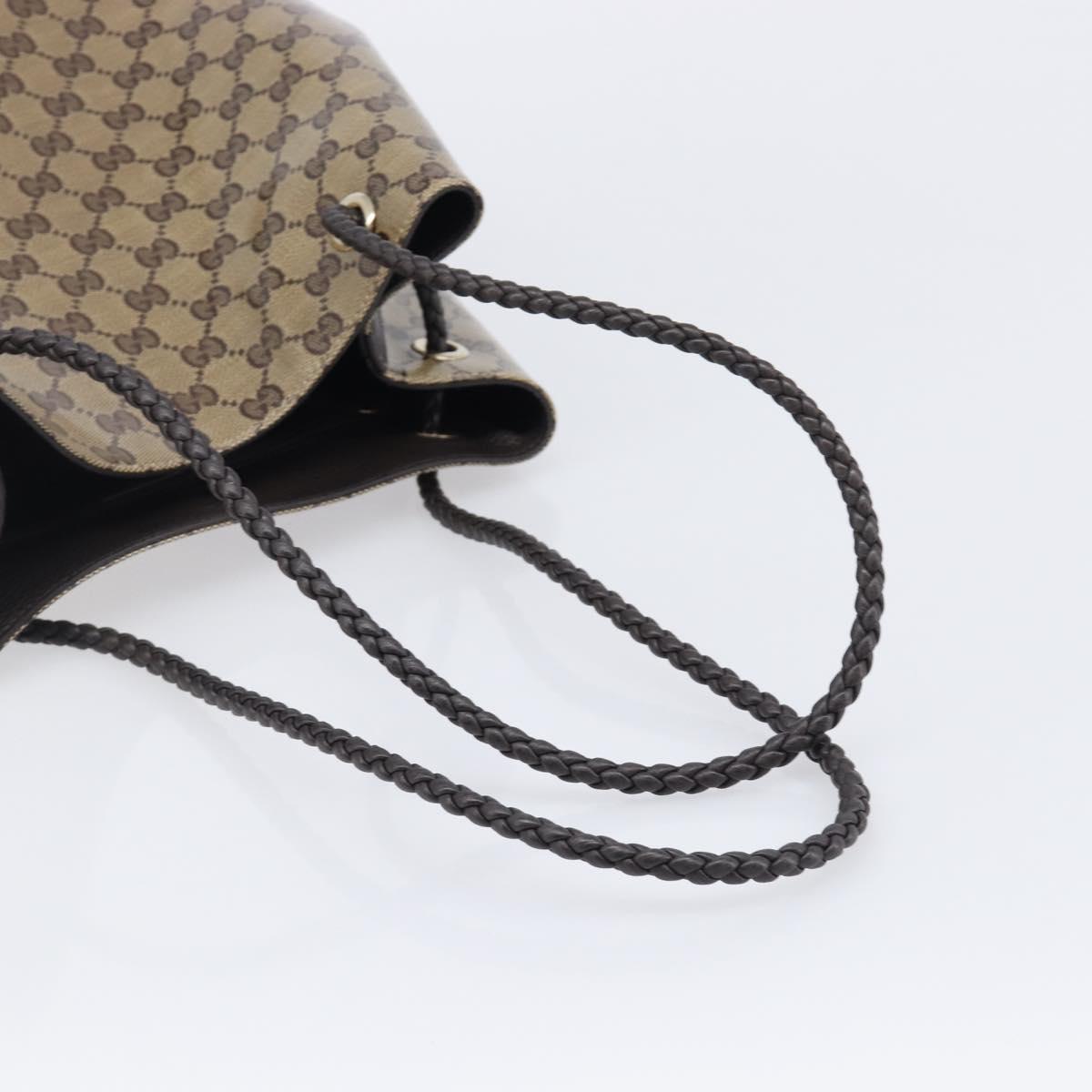 GUCCI GG crystal Shoulder Bag Coated Canvas Beige Gold 419689 Auth ki6829V