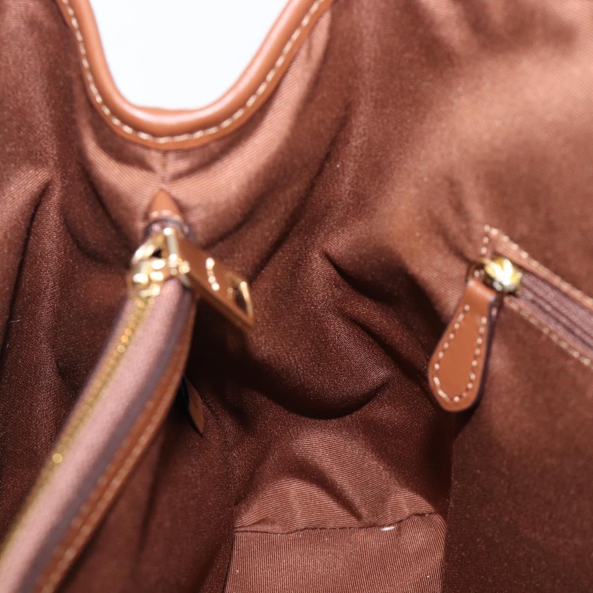 Coach Signature Tote Bag PVC Beige Gold Auth ki6830A