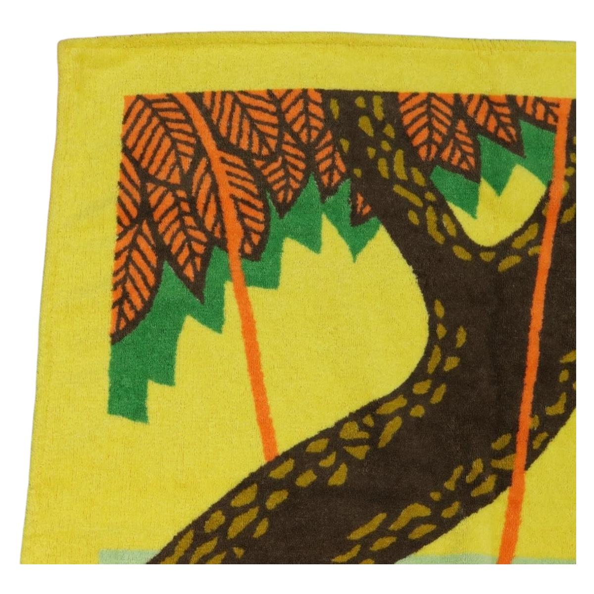 HERMES Beach Towel Pile Orange Auth ki6831M