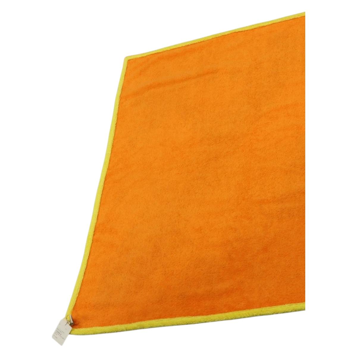 HERMES Beach Towel Pile Orange Auth ki6831M