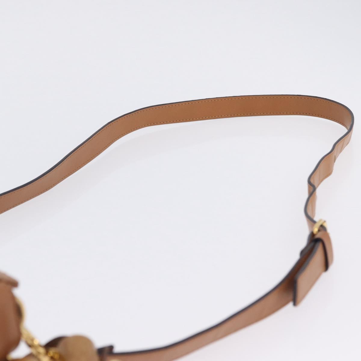 Chloe Eden Shoulder Bag Leather Beige Gold Auth ki6840