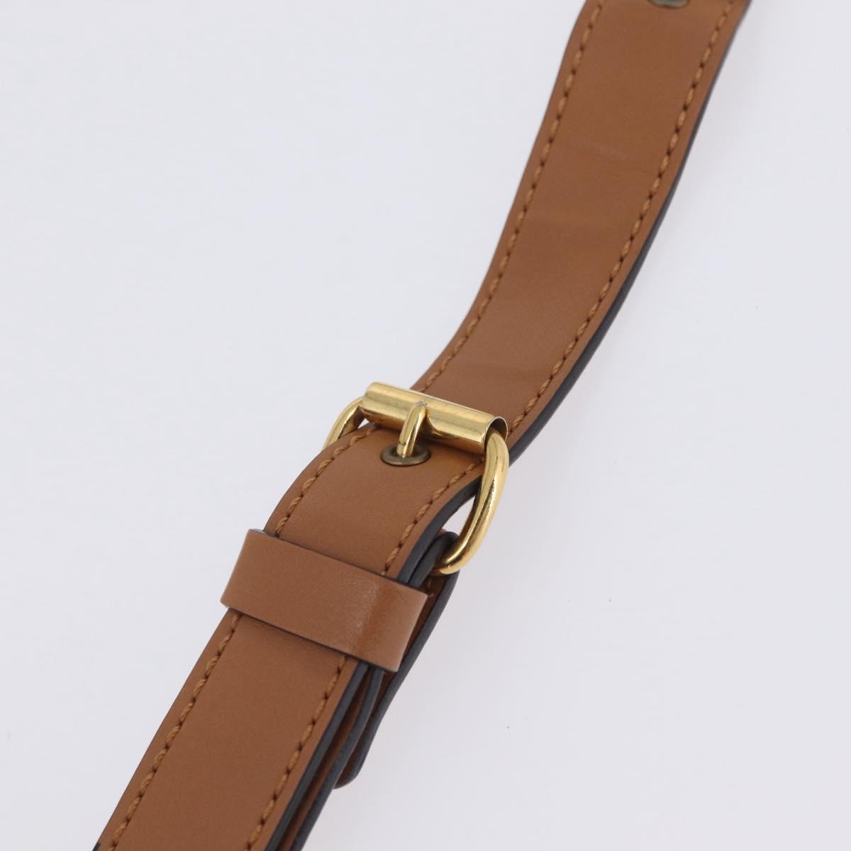 Chloe Eden Shoulder Bag Leather Beige Gold Auth ki6840