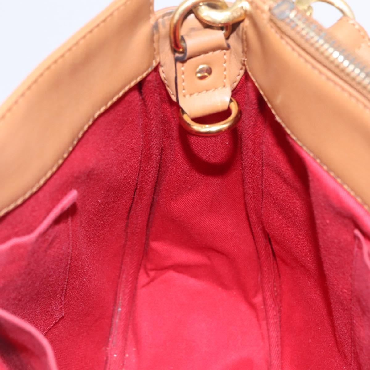 Chloe Eden Shoulder Bag Leather Beige Gold Auth ki6840
