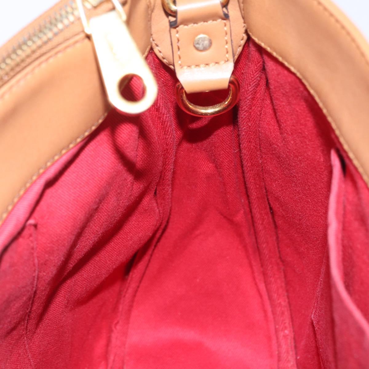 Chloe Eden Shoulder Bag Leather Beige Gold Auth ki6840