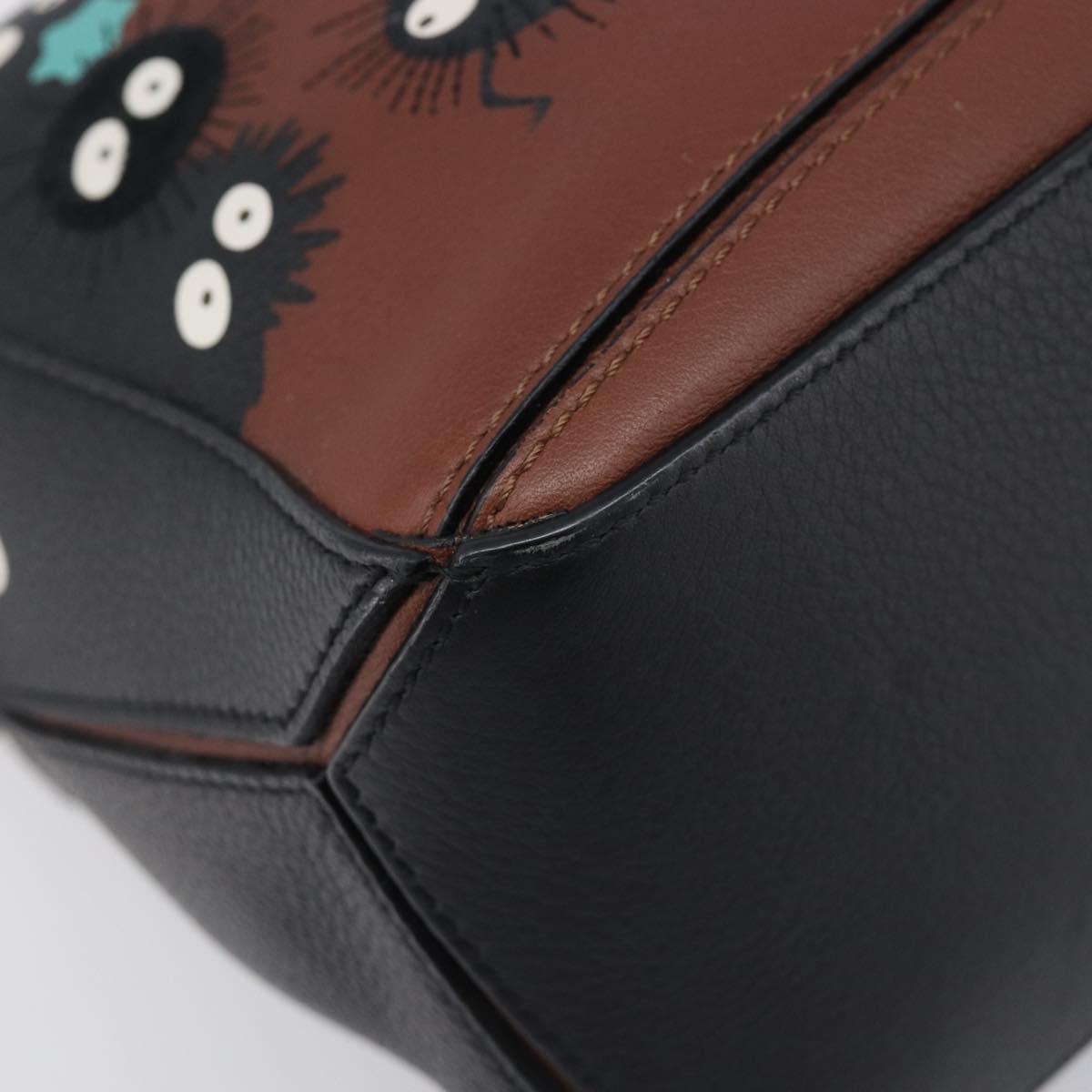 LOEWE Mini Puzzle Bag Ghibli Soot Sprites Leather 2way Brown Auth ki6844SM