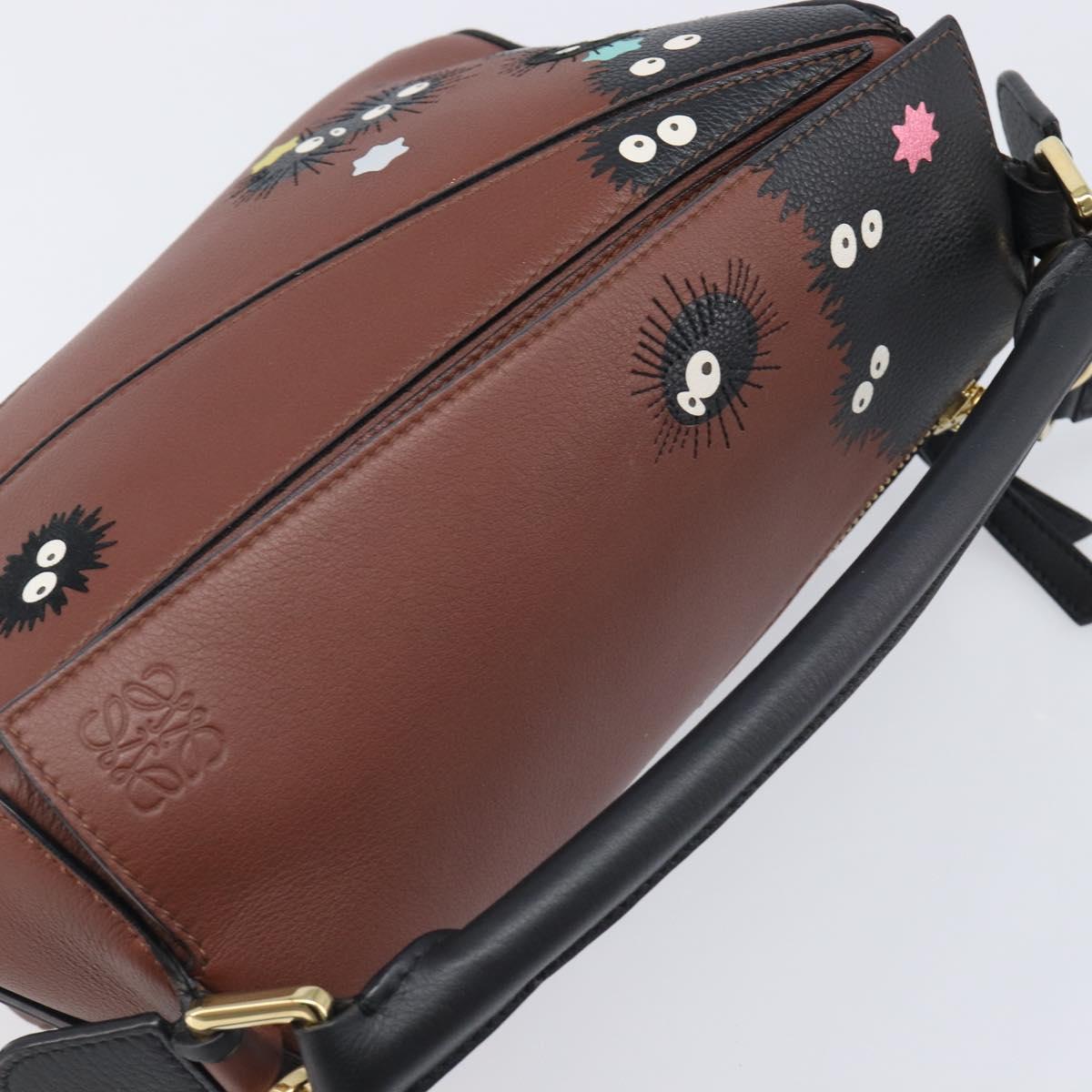 LOEWE Mini Puzzle Bag Ghibli Soot Sprites Leather 2way Brown Auth ki6844SM