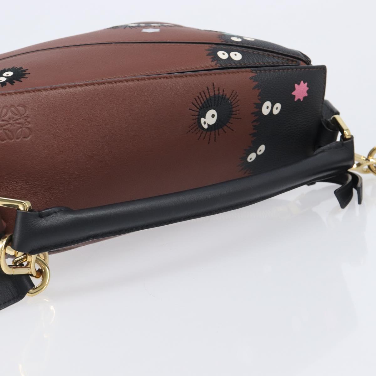 LOEWE Mini Puzzle Bag Ghibli Soot Sprites Leather 2way Brown Auth ki6844SM