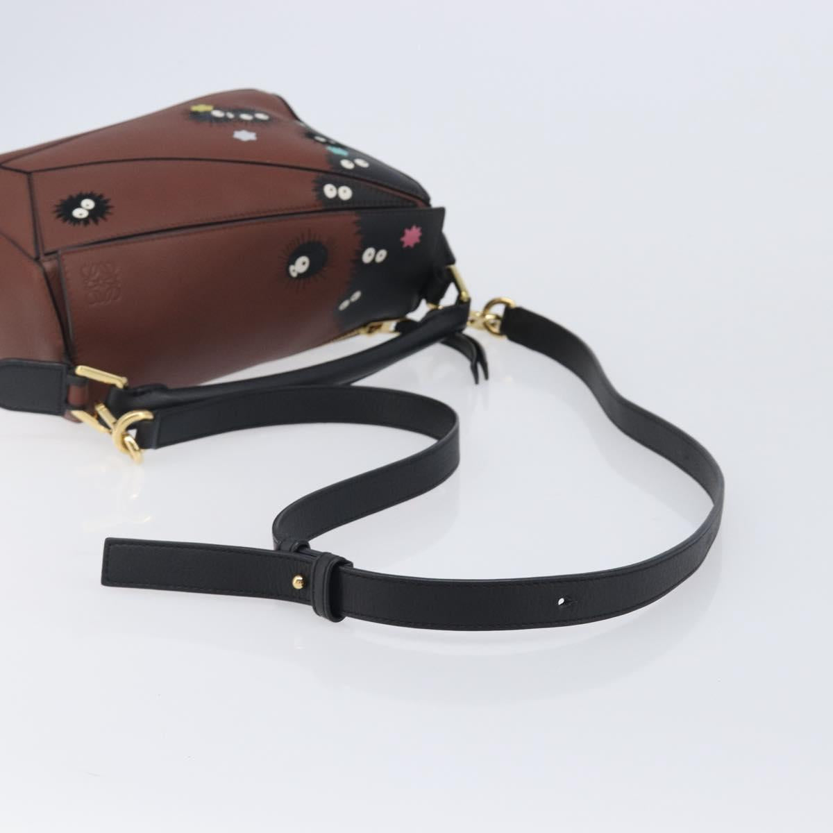 LOEWE Mini Puzzle Bag Ghibli Soot Sprites Leather 2way Brown Auth ki6844SM