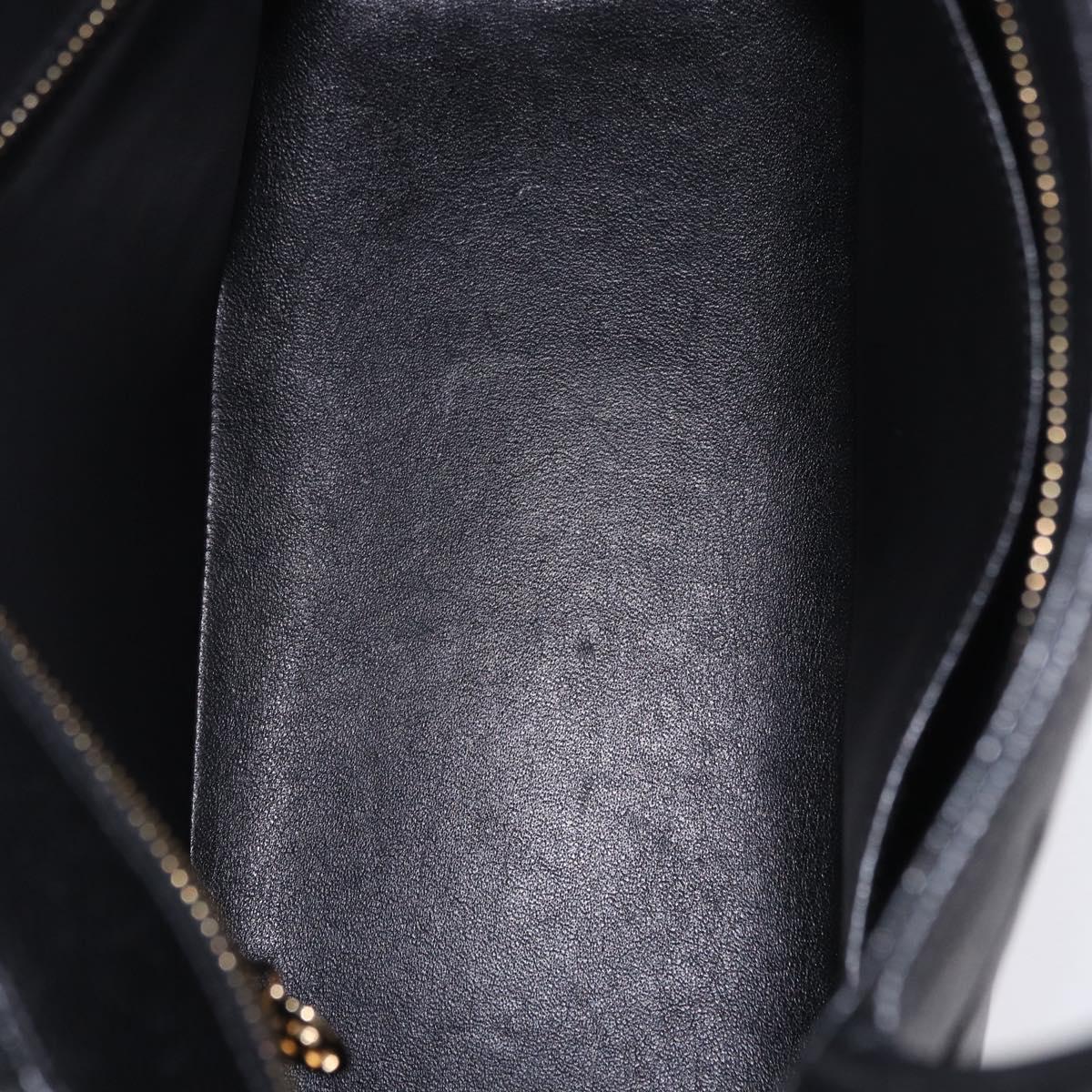 CHANEL COCO Mark Standard Tote Bag Caviar Skin Black Gold CC Auth ki6846M
