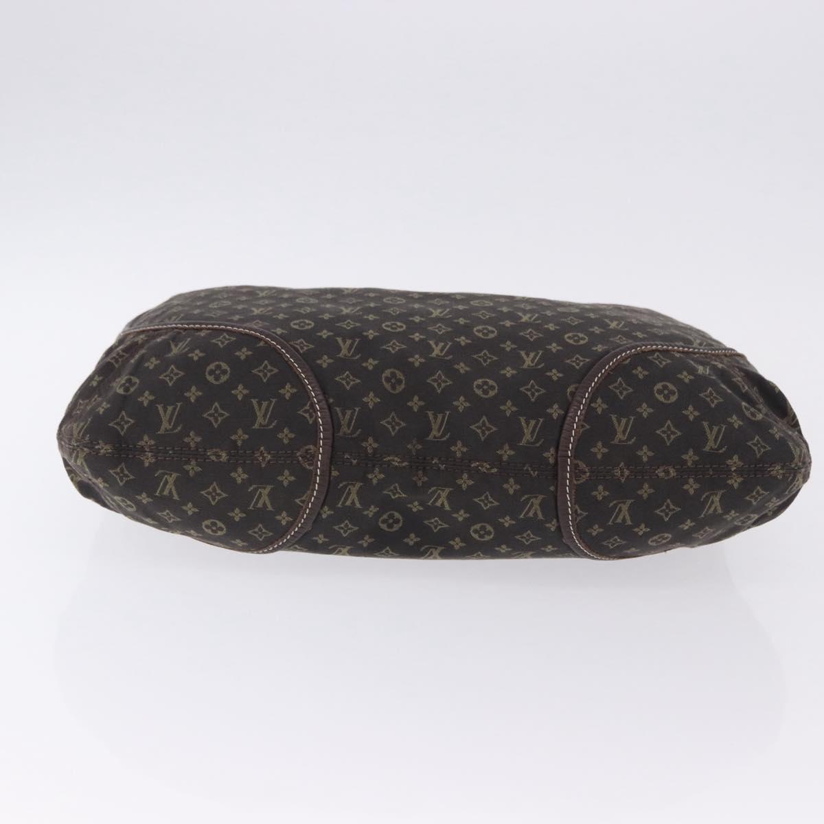 LOUIS VUITTON Monogram Mini Lin Manon MM Bag Brown Ebene M95619 LV Auth ki6848V