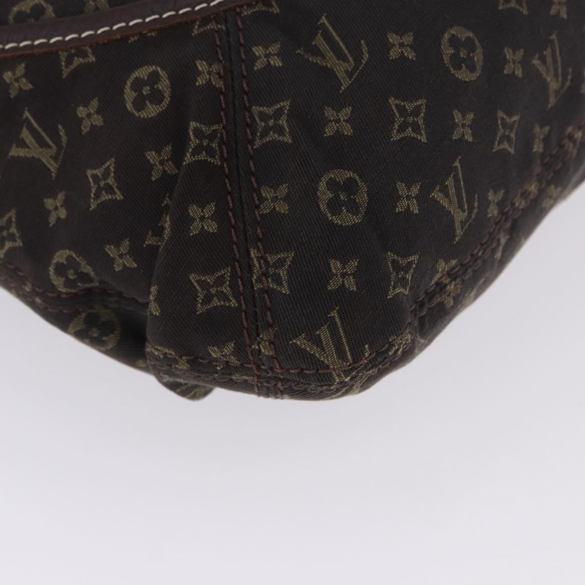 LOUIS VUITTON Monogram Mini Lin Manon MM Bag Brown Ebene M95619 LV Auth ki6848V